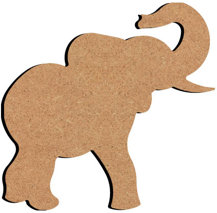 MDF Figuur Olifant 2 15 cm