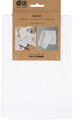 CC Textiel Servetten 42x42cm 145 gr Wit 4 stuks-3