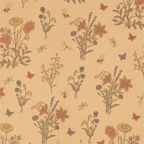 CC-Kunstlederpapierrolle mit Aufdruck 100 x 50 cm Blumen-3
