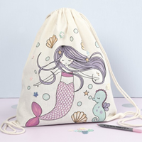 CC Baumwollrucksack Meerjungfrau 37x41 cm-2