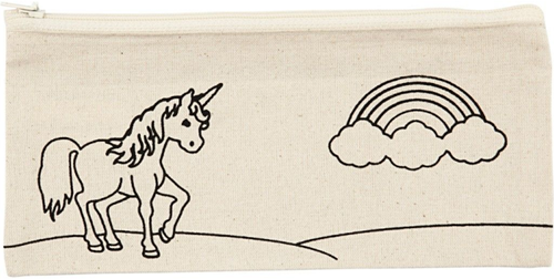 CC Pencil case, light natural, unicorn, size 21x9 cm, 245 g, 1 pc