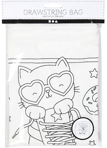 CC Katoenen Rugzak Good Times 38x42 cm Wit-2