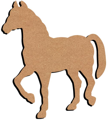 MDF Figuur Lopend Paard 15 cm