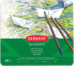 Derwent – Academy Aquarelldose mit 24 Aquarellstifte