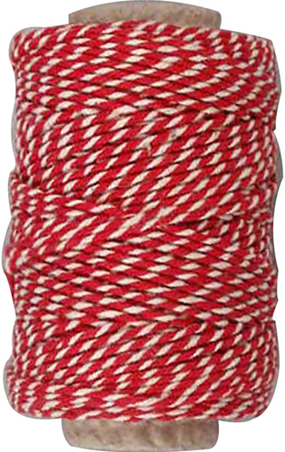 CC Cotton Cord, red/white, thickness 1,1 mm, 50 m/ 1 roll