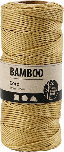 CC Bamboo Cord, gold, thickness 1 mm, 65 m/ 1 roll-3