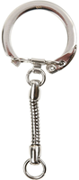 CC Keyring with chain, L: 6 cm, Dia. 2,3 cm, 5 pc/ 1 pack