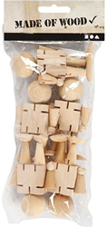 CC Holz-Elastikfigur 8 cm 5 Stück