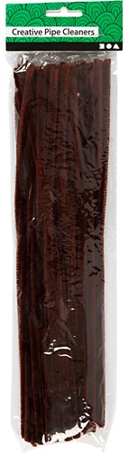 CC Chenilledraad 6 mm Bruin 50 stuks-2