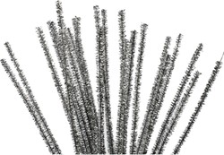 CC Chenilledraad Zilver 6 mm 24 stuks