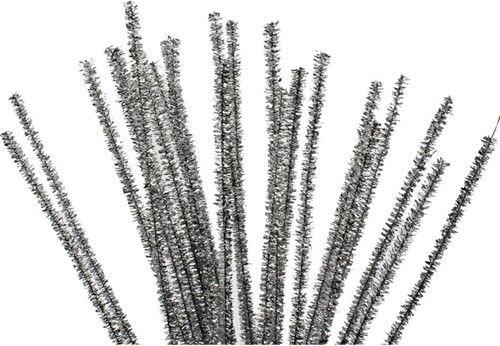 CC Chenilledraad Zilver 6 mm 24 stuks