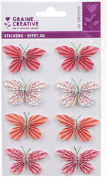 GC Papieren 3D Stickers Vlinders 25 mm 8 stuks