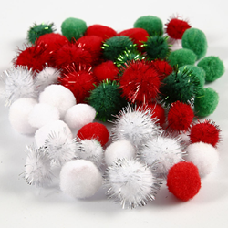 CC Pompons Kerst 15-20mm 48 stuks
