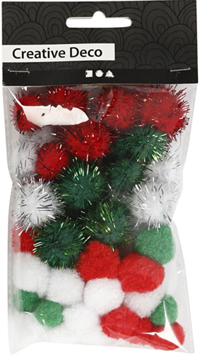 CC Pompons Kerst 15-20mm 48 stuks-2