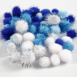 CC Pompons Blauwe Harmonie 15-20mm 48 stuks