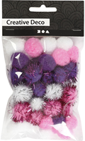 CC pompoms Paarse Harmonie 15-20mm 48 stuks-2