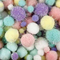 CC Pompom 15-40 mm Multi 400 Stuks