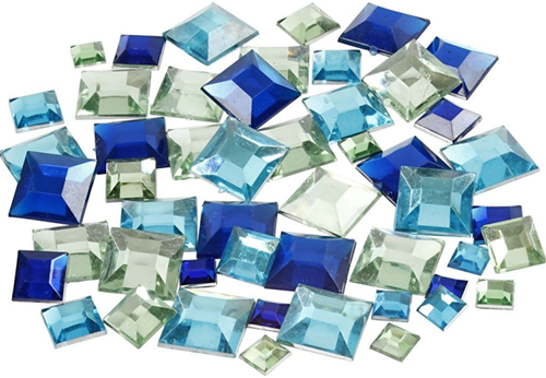 CC Strasstenen Vierkant Blauwe Harmonie 6-12 mm 360 stuks