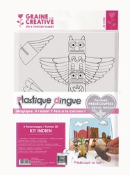 GC SHRINK PLASTIC AMERICAN INDIAN 3D SET WITH LASER CUTTING 408x200mm