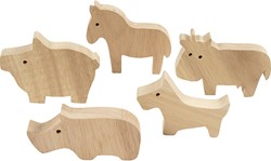 CC Houten Dieren Boerderij 8,7 x 4,5 cm 10 stuks 