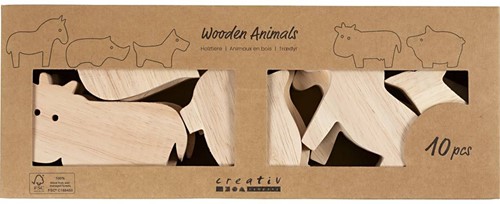 CC Houten Dieren Boerderij 8,7 x 4,5 cm 10 stuks -2