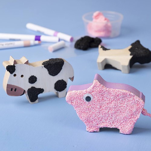 CC Houten Dieren Boerderij 8,7 x 4,5 cm 10 stuks -3