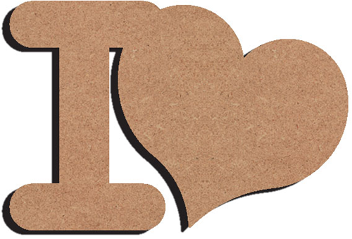 MDF Figuur I Love 15 cm