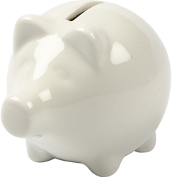CC Piggy Bank, off-white, H: 8 cm, W: 8,5 cm, 10 pc/ 1 box 10stuk/ 1 doos, H: 8 cm, B: 8,5 cm