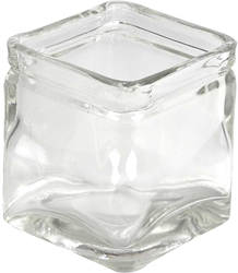 CC Glazen Vierkant Waxinelicht 7,5x7,5 cm, 12 stuks