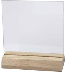 CC Glass Plate with Wooden Holder, size 7,5x7,5 cm, thickness 28 mm, 10 set/ 1 box
