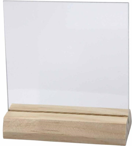 CC Glazen plaat met houder 7,5x7,5 cm, 10 stuks