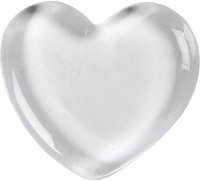 CC Heart, transparent, size 6,5x6,5 cm, thickness 10 mm, 1 pc