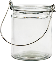 CC Glazen Waxinelicht met hengsel 10 cm 2 stuks