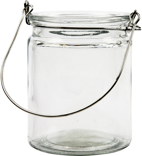 CC Glazen Waxinelicht met hengsel 10 cm 2 stuks