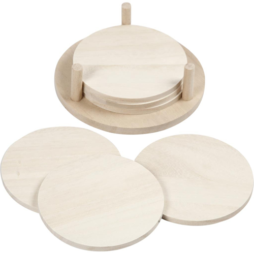 CC Houten Ronde Onderzetters 9,5 cm 6 stuks