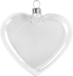 CC Glazen Hart Plat 9 cm 6 stuks