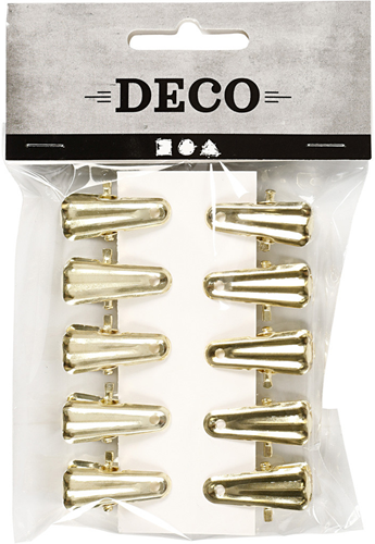 CC Decorative pegs, gold, L: 27 mm, W: 14 mm, 10 pc/ 1 pack-3