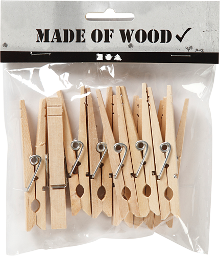 CC Clothes Pegs, L: 80 mm, W: 10 mm, 10 pc/ 1 pack-2