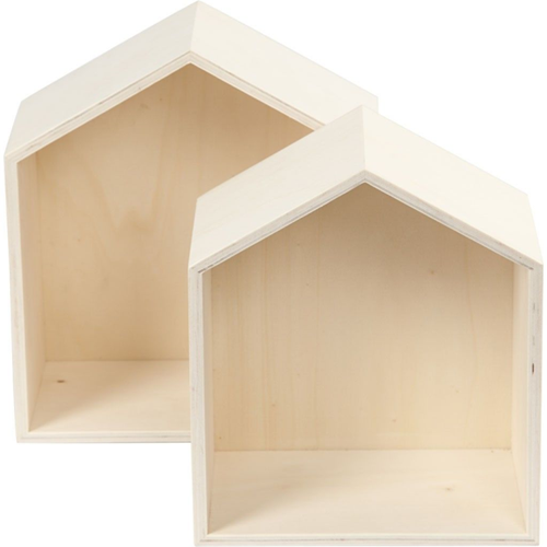CC Houten Showdozen Huis Set van 2 stuks h: 22.5-25