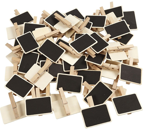 CC Blackboard with clothes peg, size 6,8x4,7 cm, 100 pc/ 1 pack