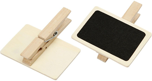 CC Blackboard with clothes peg, size 6,8x4,7 cm, 100 pc/ 1 pack-2