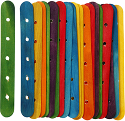 CC Construction sticks, assorted colours, L: 15 cm, W: 1,8 cm, hole size 4 mm, 20 asstd./ 1 pack