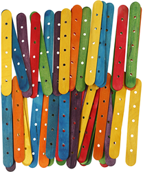 CC Construction sticks, assorted colours, L: 15 cm, W: 1,8 cm, hole size 4 mm, 500 asstd./ 1 pack