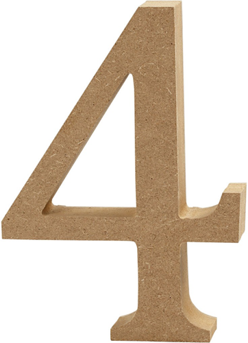 CC MDF Cijfer 4 13 cm
