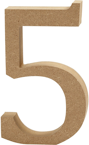 CC MDF Cijfer 5 8 cm