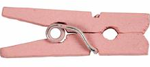 CC Mini Clothes Peg, light red, L: 25 mm, W: 3 mm, 36 pc/ 1 pack