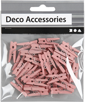 CC Mini Clothes Peg, light red, L: 25 mm, W: 3 mm, 36 pc/ 1 pack-2