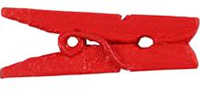 CC Mini Clothes Peg, red, L: 25 mm, W: 3 mm, 36 pc/ 1 pack