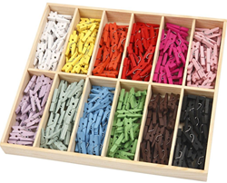 CC Mini Clothes Peg, assorted colours, L: 25 mm, W: 3 mm, 12x24 pc/ 1 pack