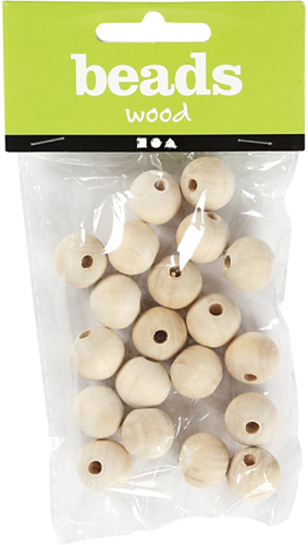 CC Houten Kralen 15 mm Naturel 20 stuks-3